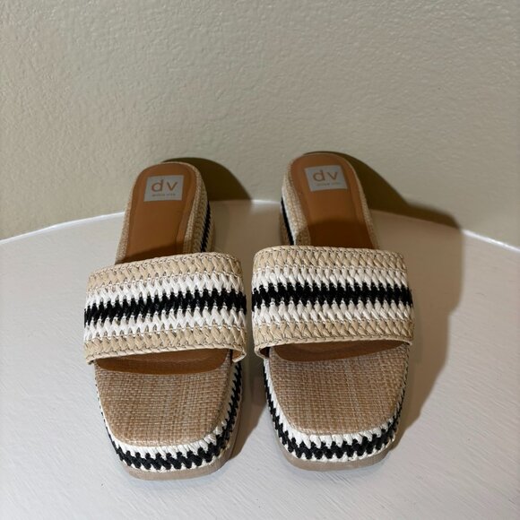 🤎 Dolce Vita Slip-on Summer Ready Woven 2 Inch Heel Shoes Size 9.5 - Picture 4 of 9